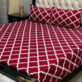 3D Leather Cotton Double Bedsheet