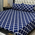 3D Leather Cotton Double Bedsheet