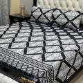 3D Leather Cotton Double Bedsheet