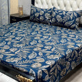 3D Leather Cotton Double Bedsheet