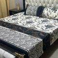 3D Leather Cotton Double Bedsheet