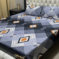 3D Leather Cotton Double Bedsheet