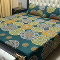 3D Leather Cotton Double Bedsheet