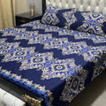 3D Leather Cotton Double Bedsheet