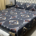 3D Leather Cotton Double Bedsheet