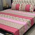 3D Leather Cotton Double Bedsheet