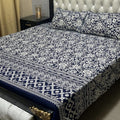 3D Leather Cotton Double Bedsheet