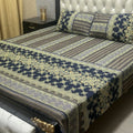 3D Leather Cotton Double Bedsheet