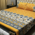 3D Leather Cotton Double Bedsheet