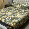 3D Leather Cotton Double Bedsheet
