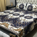 3D Leather Cotton Double Bedsheet