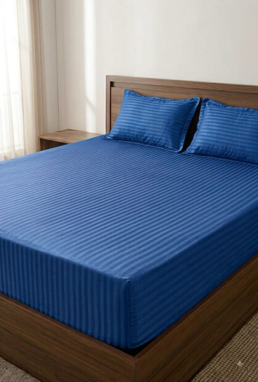 Micro Stipted Fitted Bedsheet