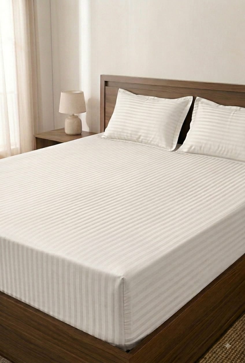 Micro Stipted Fitted Bedsheet