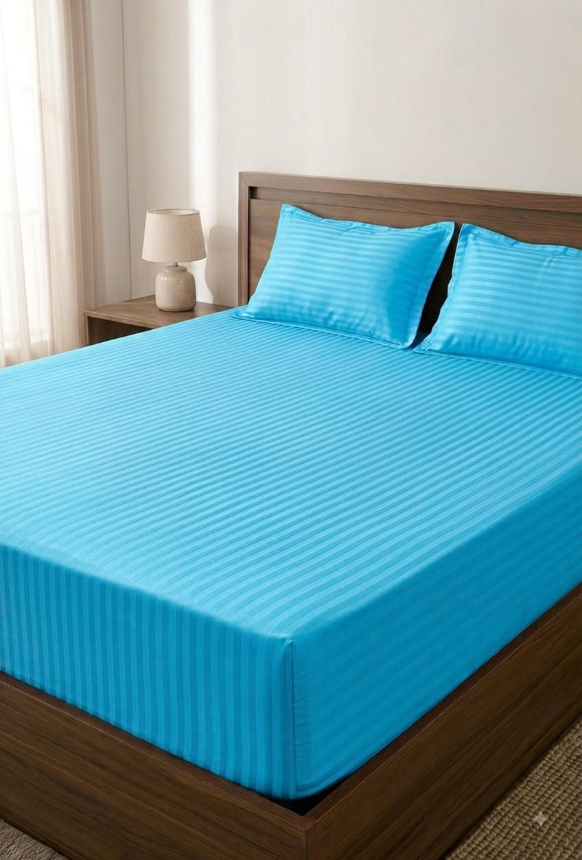 Micro Stipted Fitted Bedsheet
