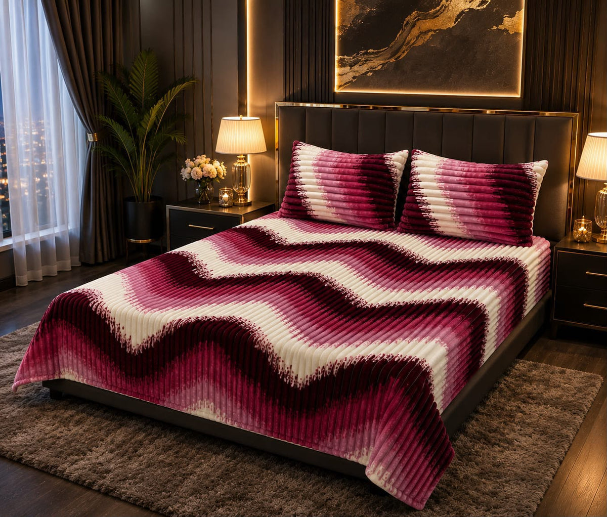 Bubble Printed Bedsheet