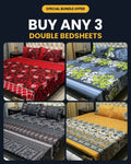 3D Leather Cotton Double Bedsheets