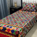 3D Leather Crystal Cotton Single Bedsheet
