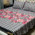2 Sided Frill Cotton Double Bedsheet
