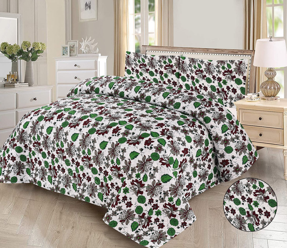3Pc Imported Luxury printed Bedspread