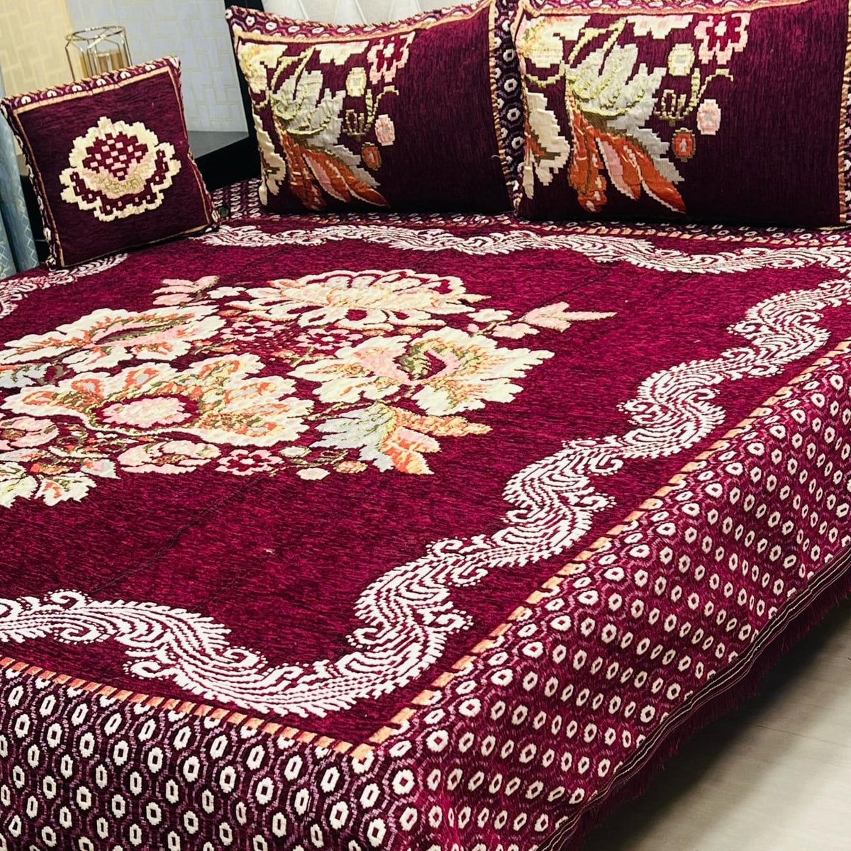 4Pc Velvet Jaquard Bedsheet