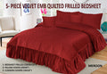 Velvet Quilted Frilled Bedsheet