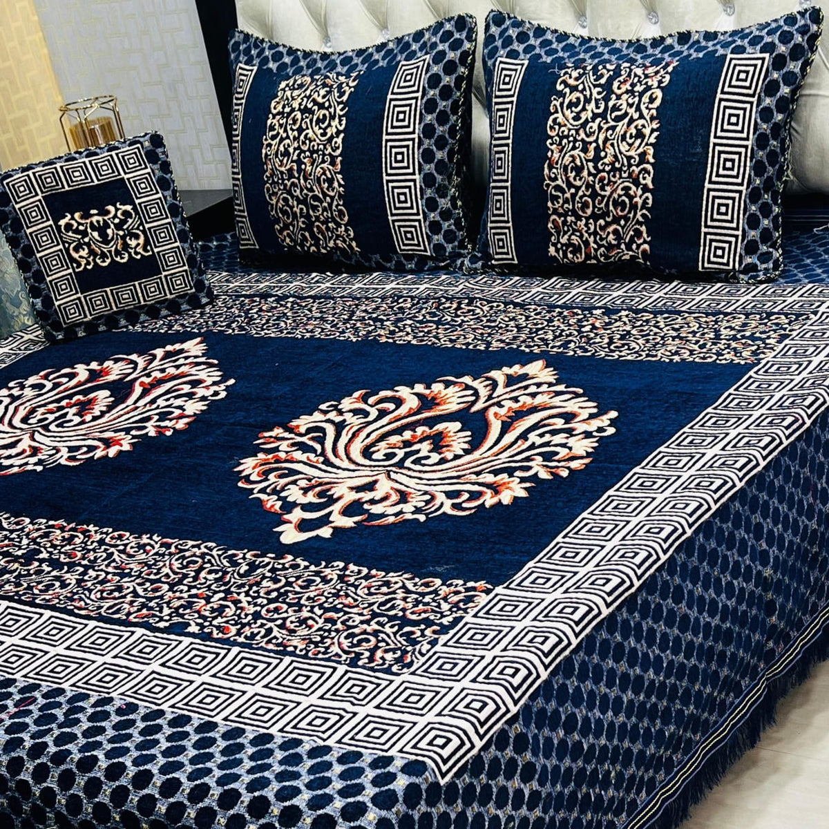 4Pc Velvet Jaquard Bedsheet
