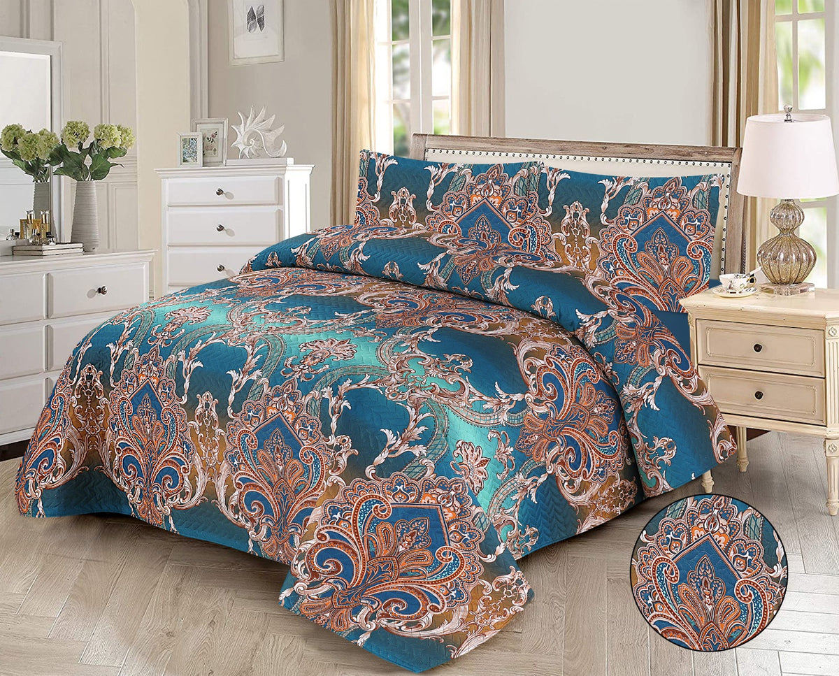 3Pc Imported Luxury printed Bedspread