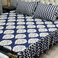 2 Sided Frill Cotton Double Bedsheet