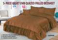 Velvet Quilted Frilled Bedsheet