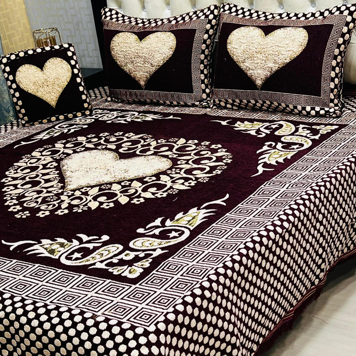 4Pc Velvet Jaquard Bedsheet