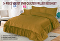 Velvet Quilted Frilled Bedsheet