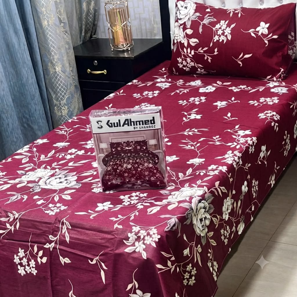 Gul Ahmad Cotton Single Pair Bedsheet
