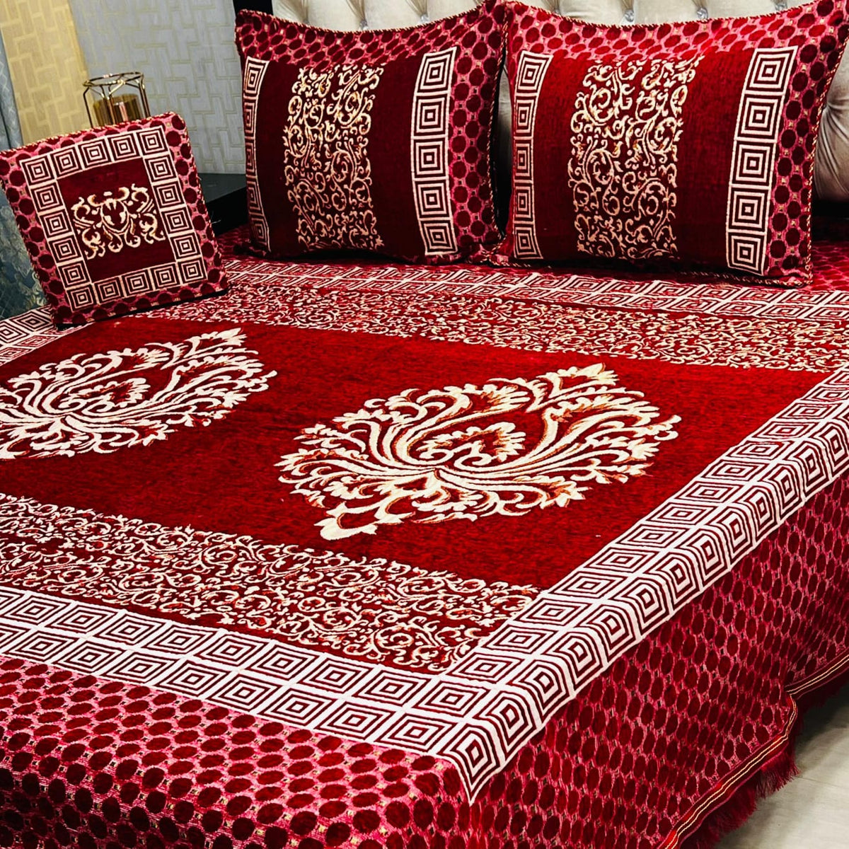 4Pc Velvet Jaquard Bedsheet