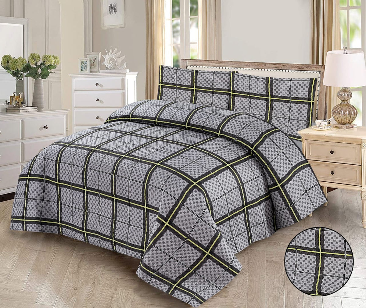3Pc Imported Luxury printed Bedspread