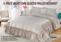 Velvet Quilted Frilled Bedsheet