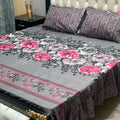 2 Sided Frill Cotton Double Bedsheet